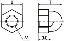 SPO-CNPlastic Screws - Domed Cap Nuts - POM 寸法図