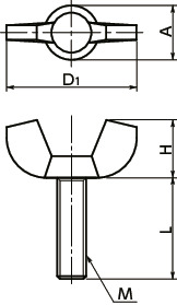 SPO-YBPlastic Screws - Wing Bolts - POM寸法図