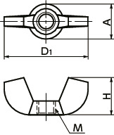 SPO-YNPlastic Screws - Wing Nuts - POM寸法図