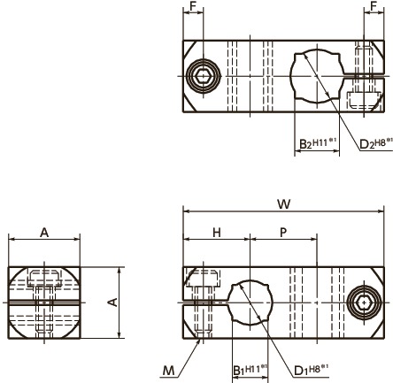 FCCA-CCross Clampers - Clamping Type寸法図