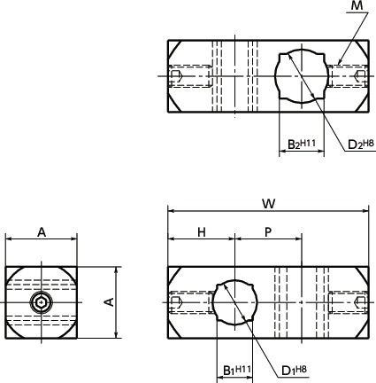 FCCSCross Clamper - Set Screw Type寸法図