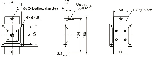 DFR-AFDisplay Mounting Systems - Fixed Type寸法図