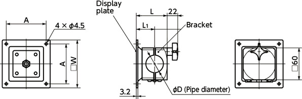 DFR-PBDisplay Mounting Systems - Fixed Type寸法図
