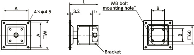 DFT-AADisplay Mounting Systems - 360° Rotation Type - Spring Retention寸法図