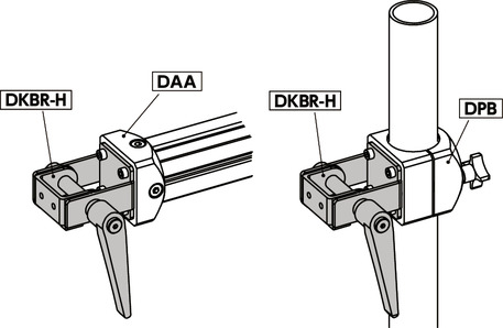 DKBR-HAngle Hinge - Clamp Lever Retention - Rotation Restriction