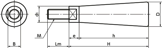 NPTapered Revolving Grip寸法図