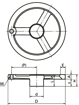 AHAluminum Flat Handwheels寸法図