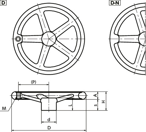 D-NOffset Handwheel寸法図
