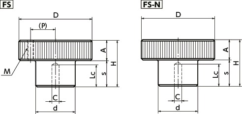 FS-NKnurled Handwheel寸法図