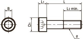 SNSS(INCH)Hex Socket Head Cap Screws - Inch Thread寸法図