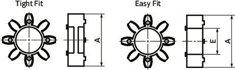 MJC-CSK-ERDFlexible Coupling - Jaw-Type - Clamping + Key Type