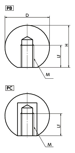 PCPlastic Ball Knob寸法図