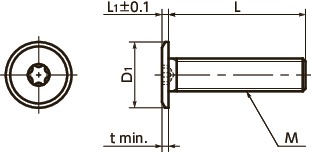 SET-BNIHexalobular Socket Head Cap Screws with Extreme Low Profile寸法図