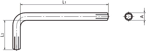 SKXHexalobular Keys寸法図