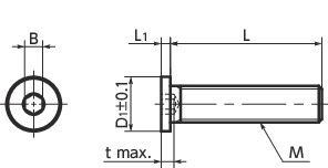 SSH-SDSocket Head Cap Screws with Extreme Low & Small Head寸法図
