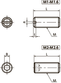 SNTS-FPSet Screws for Precision Instruments寸法図