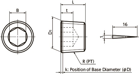 SFT-PSHex Socket Pipe Plugs寸法図