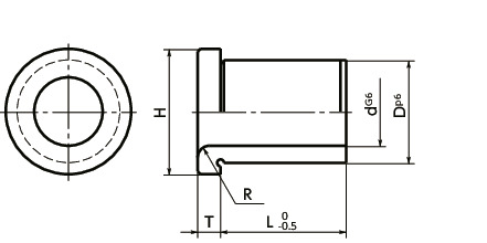 PJBBushing for Locating Pin - Flange Type寸法図