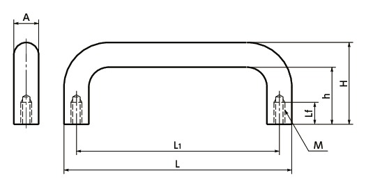 UNFS-SHStainless Steel U - shaped Pull寸法図