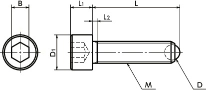 SCBS-CEClamping Bolt - Ceramic Ball寸法図