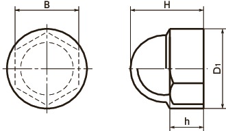 SCHCover Caps for Hex Head Screw寸法図