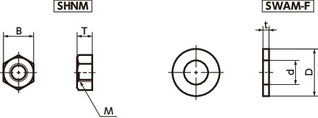SWAM-FWashers - Molybdenum寸法図