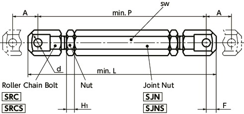 STRTurn Buckle - Dedicated to Roller Chain寸法図