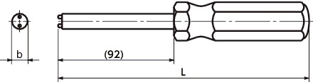 SROTOne Side Screwdriver for Tamper Resistant Screws寸法図
