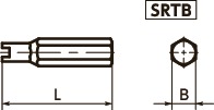 SRTBTwo Hole Bits for Tamper Resistant Screws寸法図