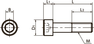 SNSTHex Socket Head Cap Screws - Titanium寸法図