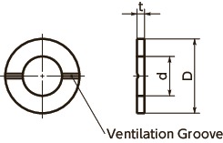 SWAT-VFWashers with Ventilation Grooves - Titanium寸法図