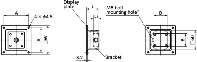 DFR-AADisplay Mounting Systems - Fixed Type寸法図