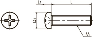 SPS-PPlastic Screw - Cross Recessed Pan Head Machine Screws - PPS寸法図
