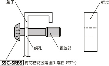 SSC-SRBS梅花槽防脱落圆头螺栓（带芯）