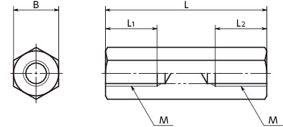 SPE-HB树脂六角支柱(PEEK)寸法図