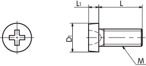 SPE-MC1树脂螺丝（PEEK / 精密仪器用十字槽盘头小螺钉 1类）寸法図
