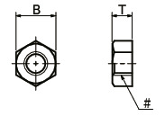 SPE-N(INCH)树脂螺丝（PEEK / 六角螺母 / 英制螺纹）寸法図