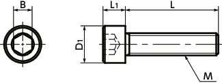 SPEC-C树脂螺丝（导电性PEEK/内六角螺栓）寸法図