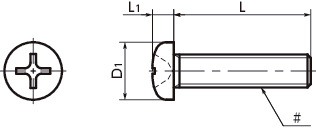 SPEG-P(INCH)树脂螺丝（PEEK GF30 / 十字槽盘头小螺钉 / 英制螺纹）寸法図