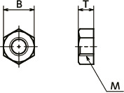 SPV-N1树脂六角螺母（PVDF）寸法図