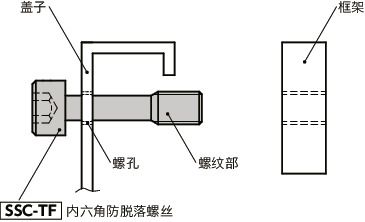 SSC-TF内六角防脱落螺丝(PTFE涂层)