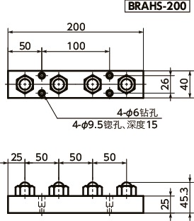 BRAHS-S球形滚子装置（六角螺栓型）寸法図