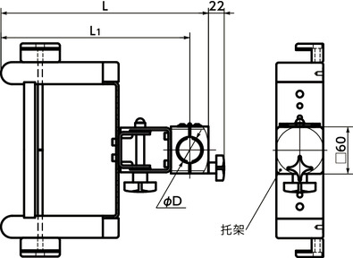 DKBR-PB键盘固定零件 - 单轴型寸法図
