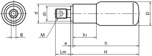 GDPA旋转握柄寸法図