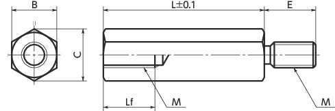 SHA-EL六角支柱寸法図