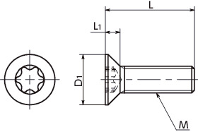 SNFX-TZB梅花槽埋头螺栓寸法図