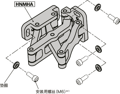 HNMHA铝制大型滑动铰链 - 180°开度