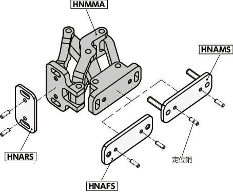 HNMMA铝制大型滑动铰链 - 120°开度