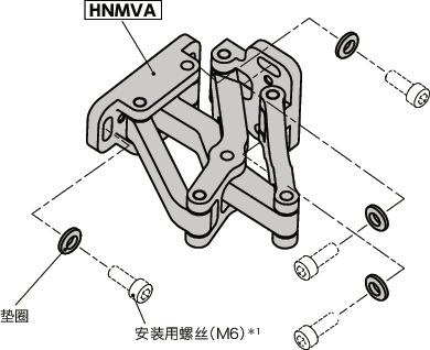 HNMVA铝制大型滑动铰链 - 90°开度