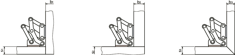 HNNVS不锈钢制大型滑动铰链 - 90°开度